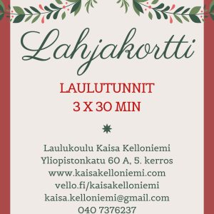 Lahjakortti /laulutunti 3x30 min